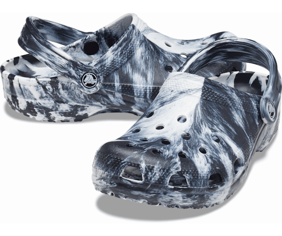 Crocs Klassisk Marmorerad Träsko Vit-svart