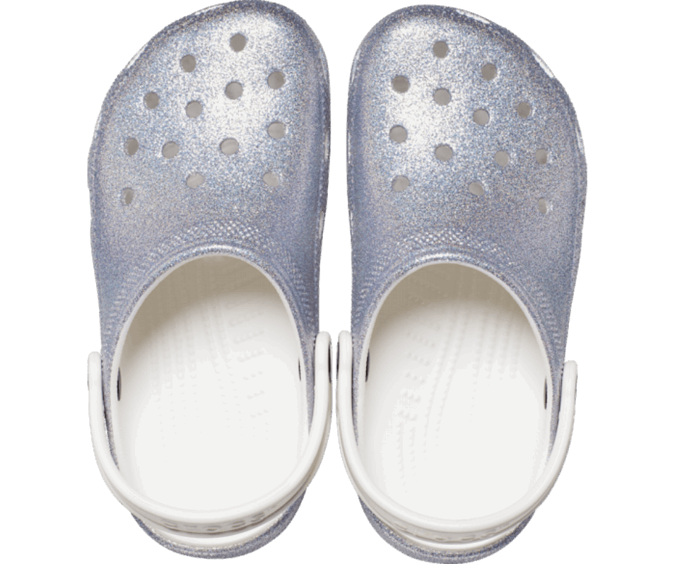 Crocs Barns Klassiska Glitterträskor Vit-multi