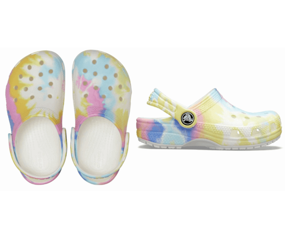 Crocs Toddler Klassisk Tie-dye Grafisk Träsko Vit-multi