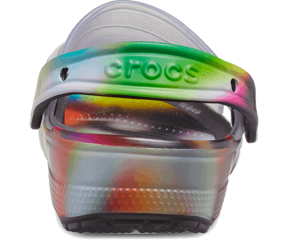 Crocs Klassiska Genomskinliga Solariserade Träskor Svart-multi