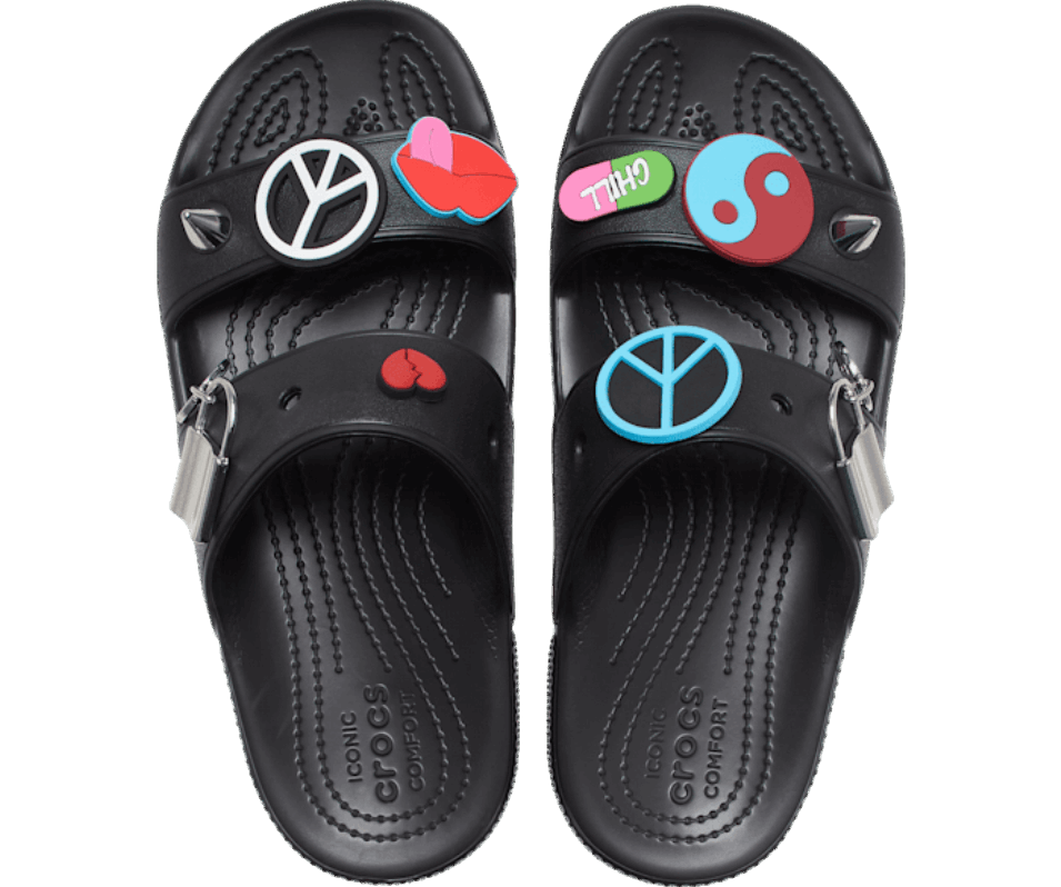 Crocs Klassisk Känsla Positivitet Sandal Svart