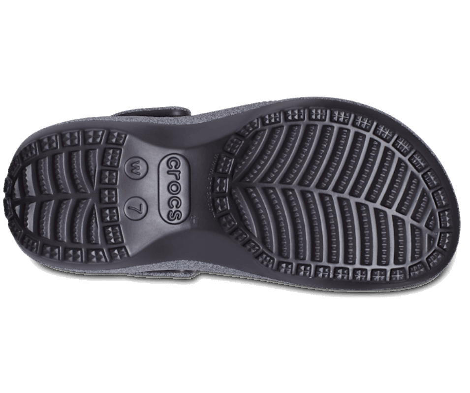 Crocs Dam Klassisk Plattform Glitter Träsko Svart