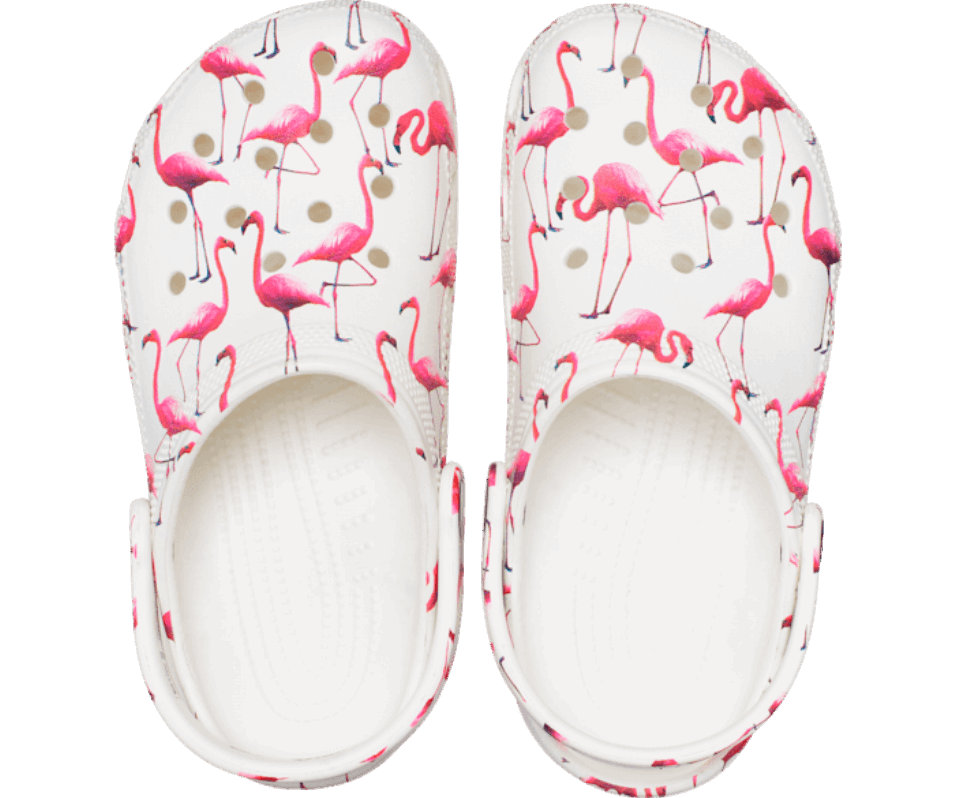Crocs Klassiska Poolpartyträskor Vit-flamingo För Barn