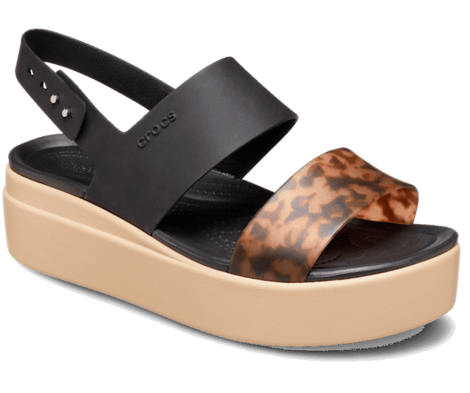 Crocs Dam Brooklyn Sköldpadda Låg Kil Svart-multi